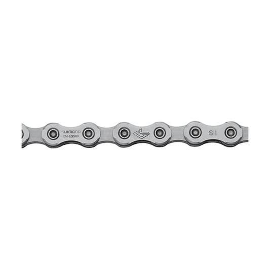 Αλυσίδα 10/11 ταχυτήτων SHIMANO CN-LG500 Linkglide, κατάλληλη για ηλεκτρικό ποδήλατο — φωτογραφία προϊόντος σε λευκό φόντο