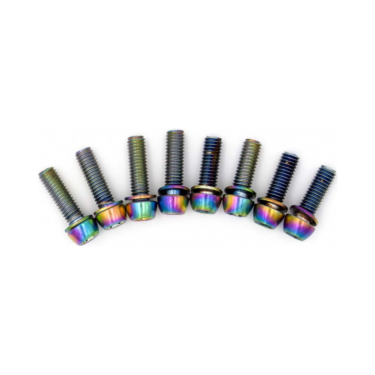 Conjunto de parafusos TITLE para avanço DM1 Oil Slick (x8) — vista principal sobre fundo branco