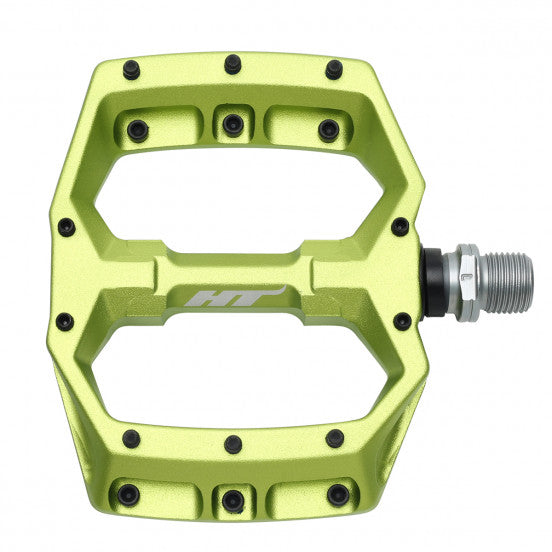 Ploché pedály HT COMPONENTS SPIDER AF03 zelené