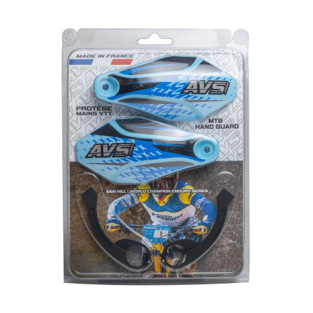 Handschutz AVS KIT DECO Alu-Lasche Hellblau/Schwarz