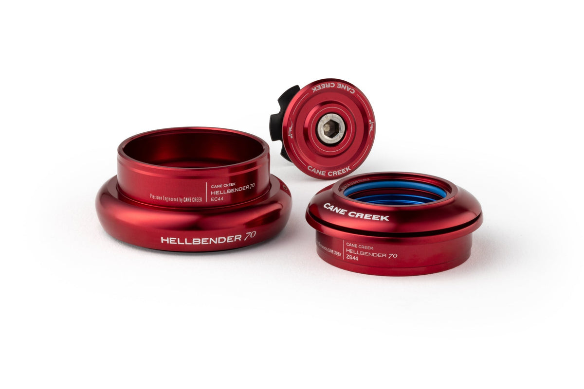 Полуинтегрирана/външна конусна челна система CANE CREEK Hellbender 70 1"1/8–1.5" ZS44/EC44, червена