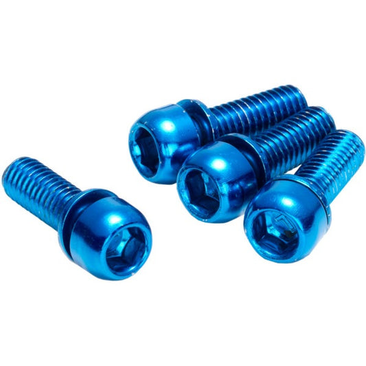 Kit 4 Vis REVERSE COMPONENTS pour Fixation d'Etrier M6 x 18 mm Bleu
