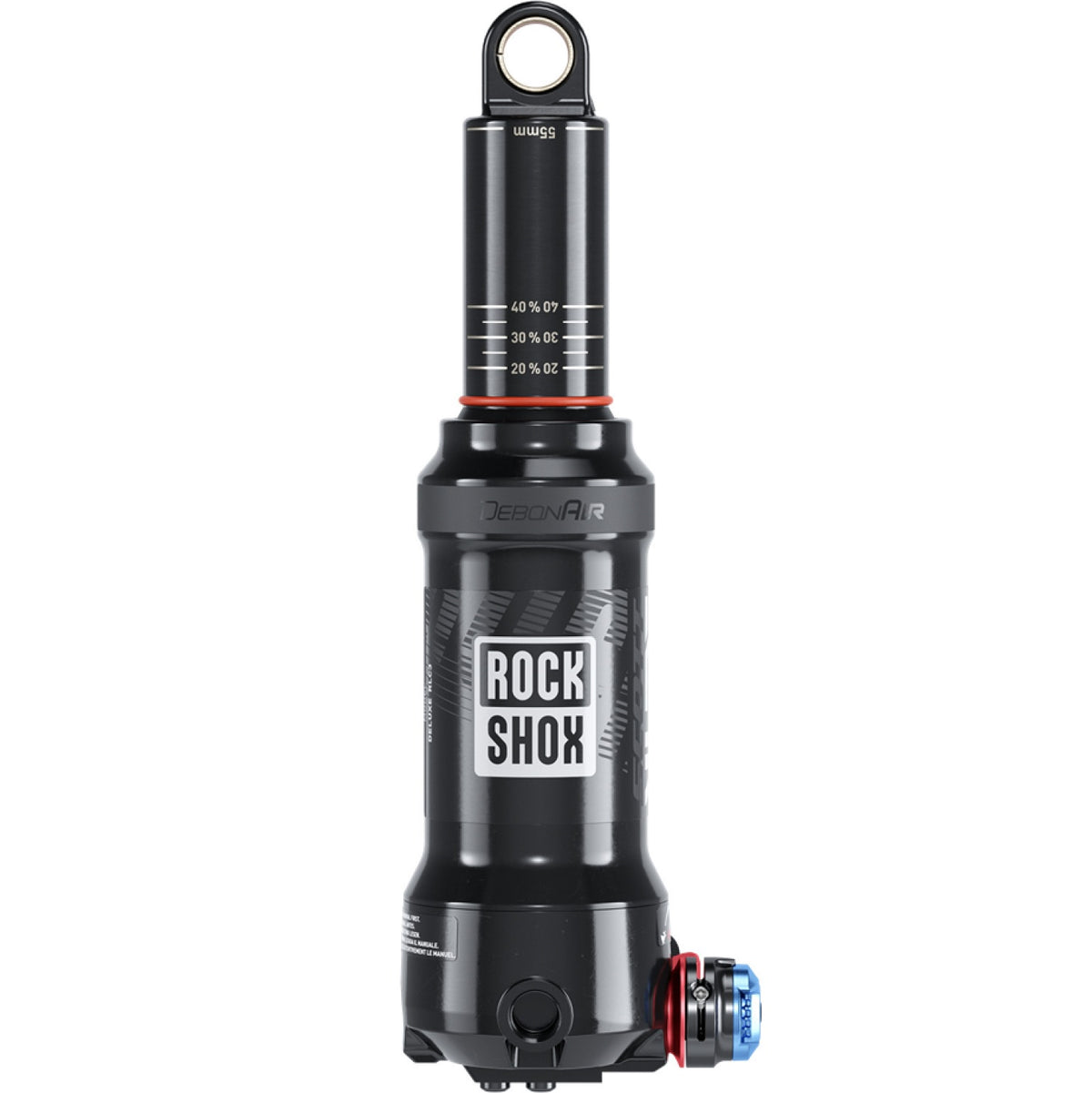 ROCKSHOX DELUXE NUDE RLC3 DEBONAIR -takaiskunvaimennin, 2 Tokens / 0 Token Sealhead, Mid Reb / Mid Comp, Scott Ransomiin