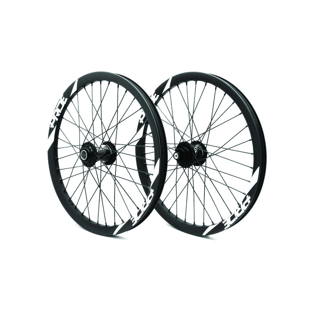 Paire de Roues PRIDE 20" (406mm) Carbone Wave Matt White Disc Control V2 Axes 20/15mm Noir/Blanc