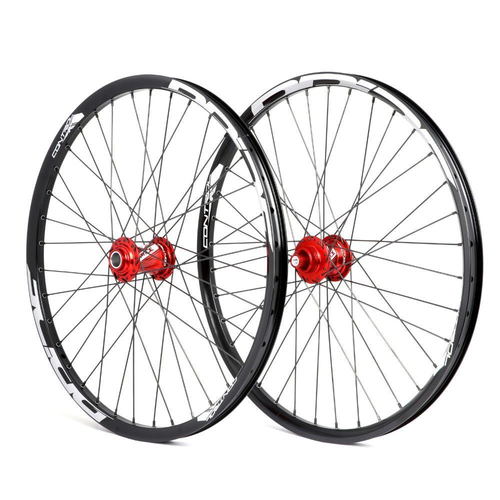 Coppia di Ruote PRIDE 20" (451mm) Control V2 Disc Assi 10/15mm Rosso