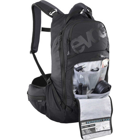 EVOC TRAIL PRO BLACKLINE 16 L -selkäreppu selkäsuojalla Musta
