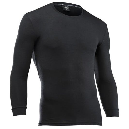 Črna spodnja majica NORTHWAVE SURFACE MERINO z dolgimi rokavi