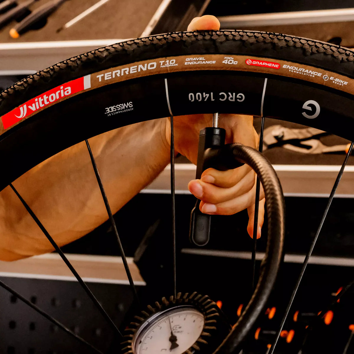 Pneu VITTORIA TERRENO T10 HARDPACK Gravel Endurance 700c Tubeless Ready Souple Marron