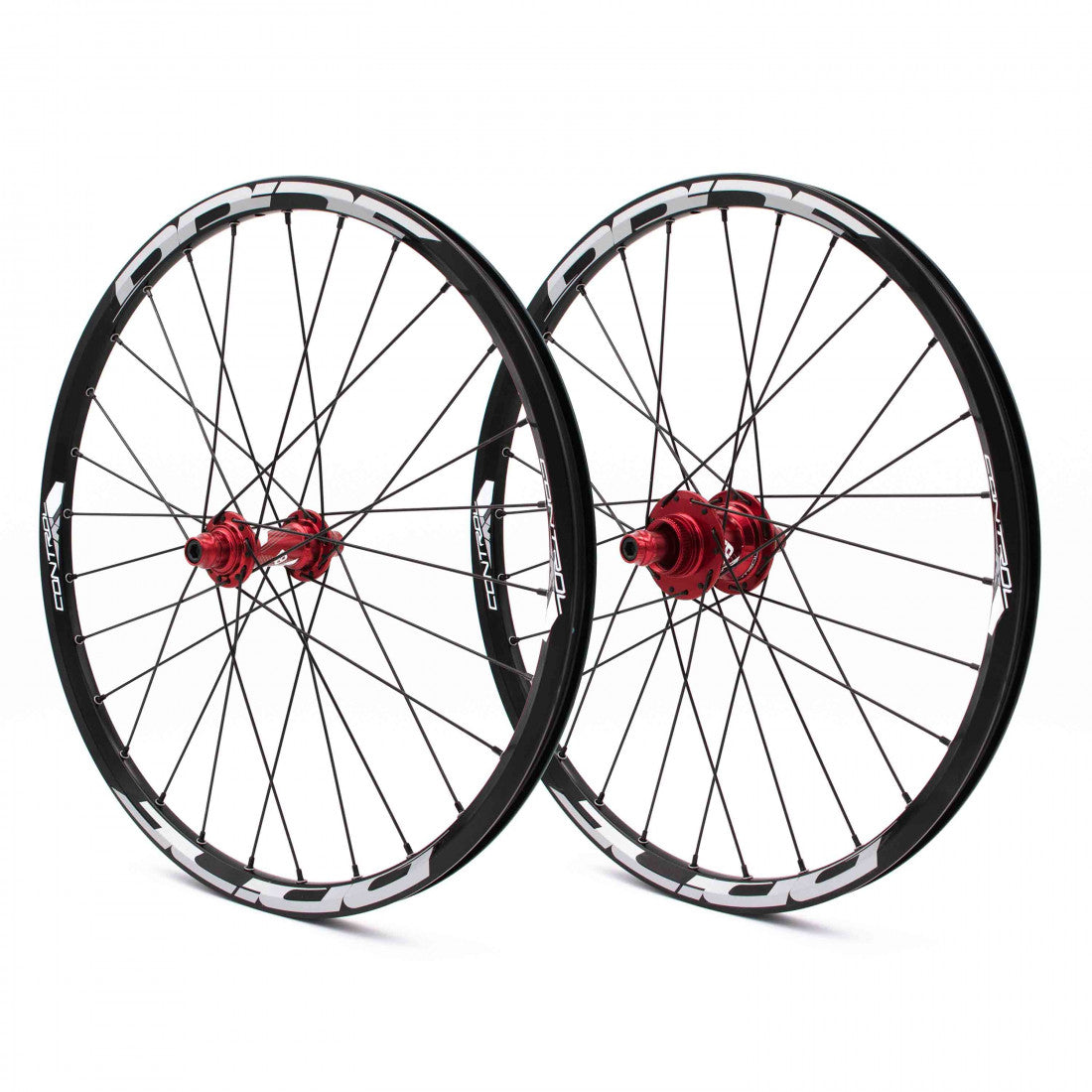 Coppia di Ruote PRIDE 20" (451mm) Control V1 Disc Assi 10/15mm Rosso
