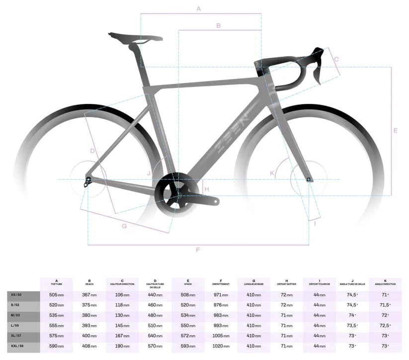 Kit Cadre ZEEN SUPERLITE+Cintre ZEEN ROAD COMBO